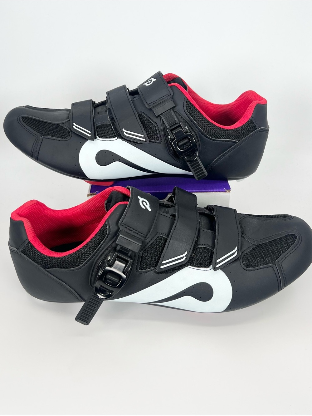Peloton Men’s EU 47/US 13 Cycling Shoes Black Red Look Delta Cleats Spin